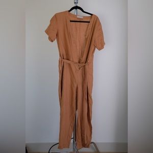 Everlane Tan Button Down Jumpsuit Size 4